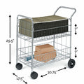 Fellowes Wire Mail Cart, Chrome, FEL40912