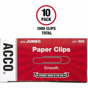 ACCO Economy Jumbo Smooth Paper Clips, 1 Pack
