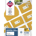Chartpak Maco Laser Printer White Shipping Labels, 1000 / Box, MACML-1000
