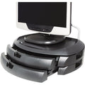 Kantek 2-Drawer Black Monitor Stand/Organizer, KTKMS200B