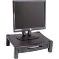 Kantek Height-Adjustable Monitor Stand with Organizing Drawer, Black, KTKMS420