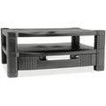 Kantek 2-Level Height-Adjustable Monitor Stand with Organizing Drawer, Black, KTKMS480
