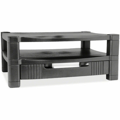 Kantek 2-Level Height-Adjustable Monitor Stand with Organizing Drawer, Black, KTKMS480
