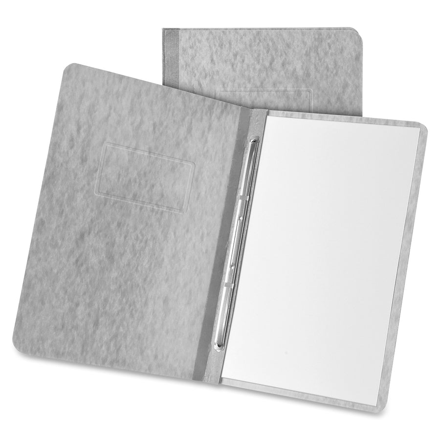 Oxford Pressboard Report Cover with Reinforced Side Hinge, 8.5" Width x 11" Length, Gray, Heavyweight Cover, OXF12905