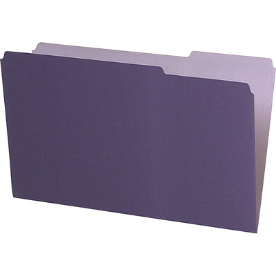 TOPS Pendaflex 1/3 Tab Cut Legal Recycled Top Tab File Folder, Violet, 8 1/2" Width x 14" Length, 100 / Box, PFX435013VIO