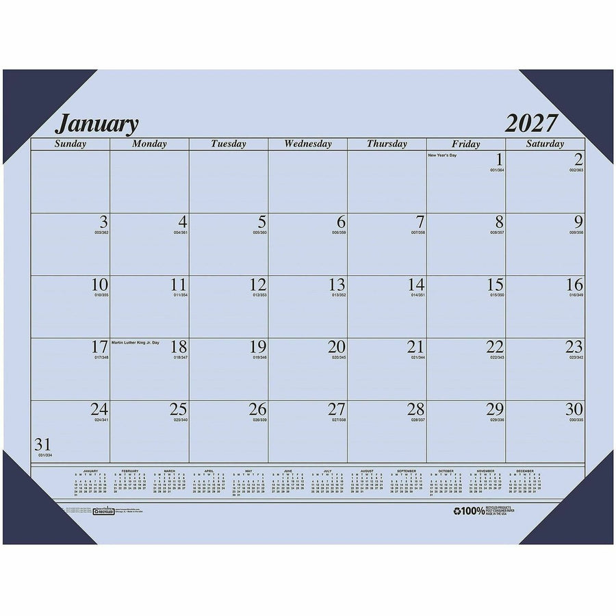 House of Doolittle Ecotones Compact Calendar Desk Pads, Orchid, 22", 6EA/PK 8PK/CT — view 1