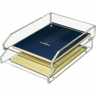 Kantek Double Letter Tray, Clear, 1 Set, KTKAD15