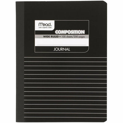 ACCO Mead Square Deal Black Marble Journal, 7 1/2" x 9 3/4", MEA09920