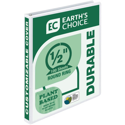 Samsill Earth's Choice Plant-based Durable View Binder, White, 8 1/2" Width x 11" Length, SAM18917