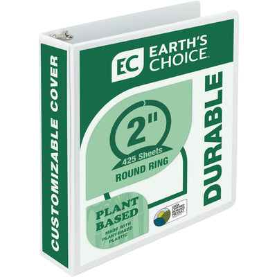 Samsill Earth's Choice Plant-based Durable View Binder, White, 8 1/2" Width x 11" Length, SAM18967