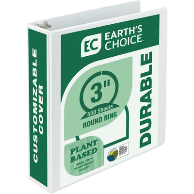 Samsill Earth's Choice Plant-based Durable View Binder, White, 8 1/2" Width x 11" Length, SAM18987