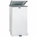 Rubbermaid Commercial Defenders Steel Step Cans, White, 13 gal, RCPST24EPLWH