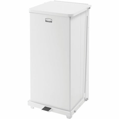 Rubbermaid Commercial Defenders Steel Step Cans, White, 13 gal, RCPST24EPLWH