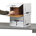 Fellowes Bankers Box Side-Tab File Storage Boxes, Blue, 12 / Carton, FEL00061