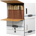 Fellowes Bankers Box Side-Tab File Storage Boxes, Blue, 12 / Carton, FEL00061