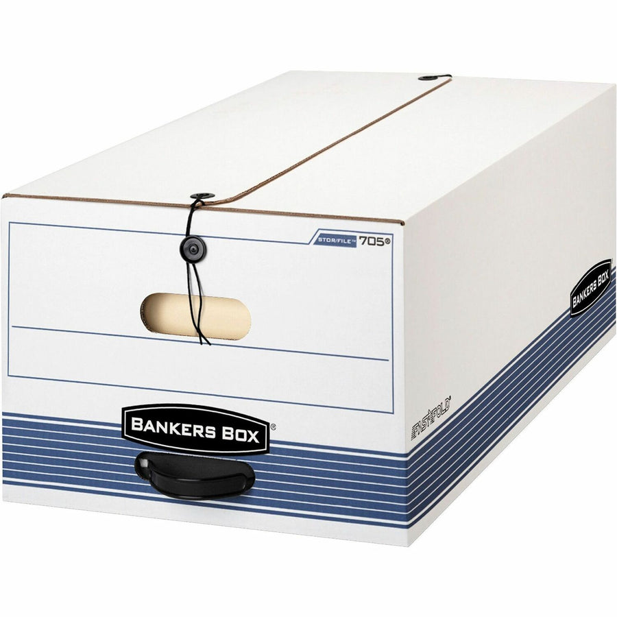 Fellowes Bankers Box Stor/File String & Button Legal Storage Box, Blue, 12 / Carton — view 1