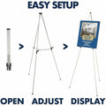 ACCO Quartet Lightweight Telescoping Display Easel, Silver, QRT50E
