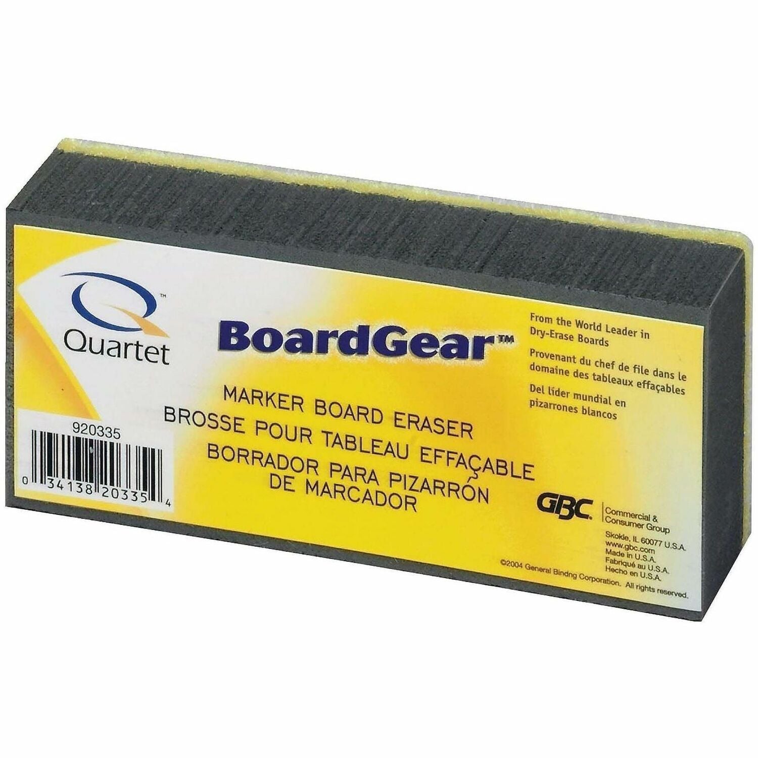 Quartet Whiteboard Eraser, 1 Each