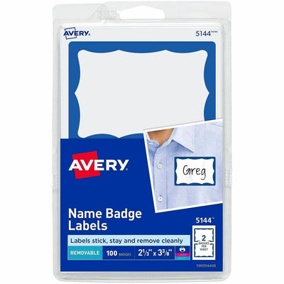 Avery Border Print or Write Name Tags, Blue, 100 / Pack — view 1