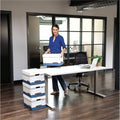 Fellowes Bankers Box Hang'N'Stor File Storage Box, Blue, 4 / Carton, FEL00785