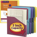 Smead Organized Up 2/5 Tab Cut Letter Recycled File Jacket, Assorted, 8 1/2" Width x 11" Length, 5 / Pack, SMD75445