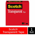 3M Scotch Transparent Office Tape, Clear, 1 Roll, MMM60012592