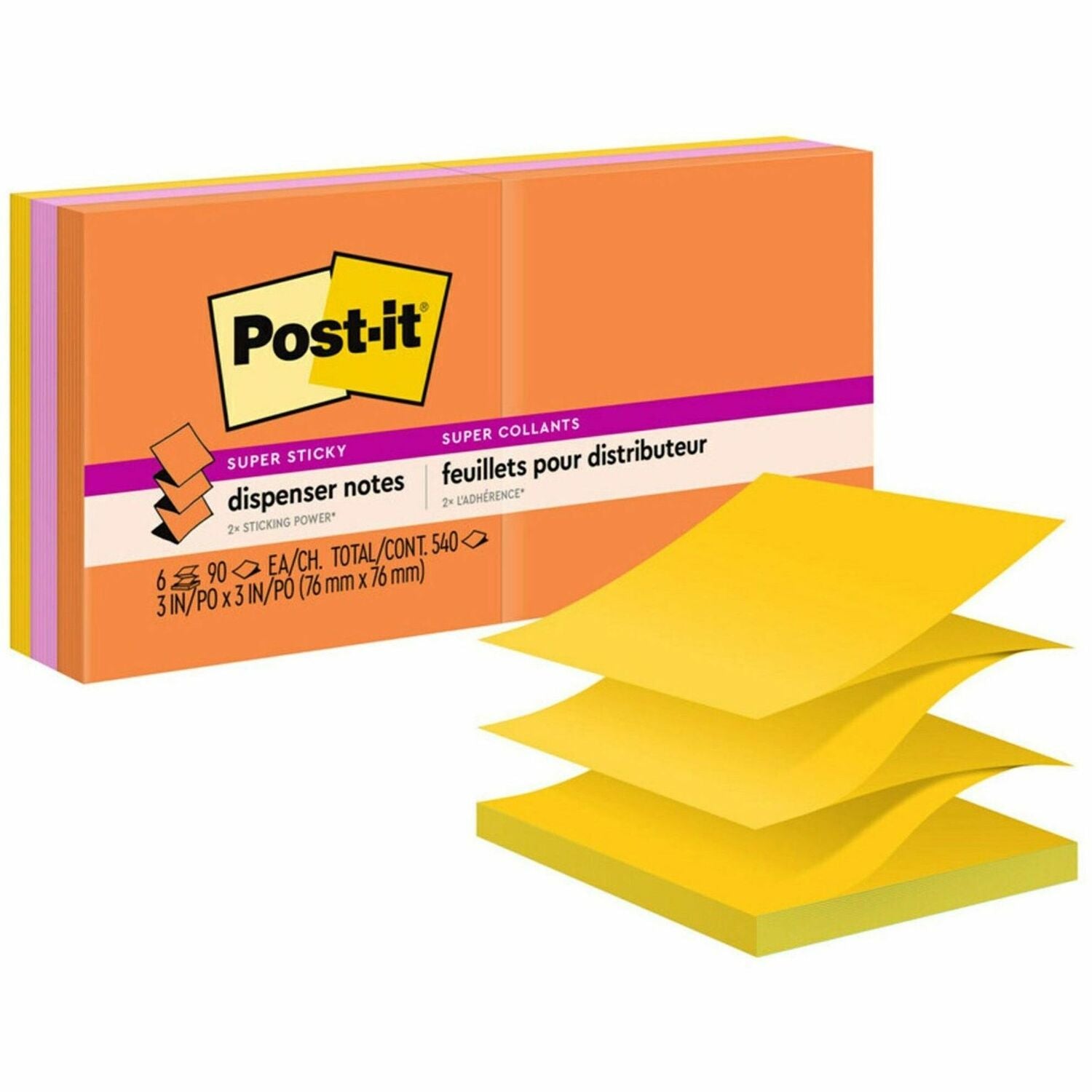Post-it® Super Sticky Dispenser Notes - Energy Boost Color Collection, 1 Pack