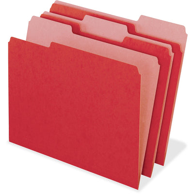 TOPS Pendaflex EarthWise 1/3 Tab Cut Recycled Top Tab File Folder, Red, 9 1/2" Width x 11 3/4" Length, 100 / Box, PFX04311