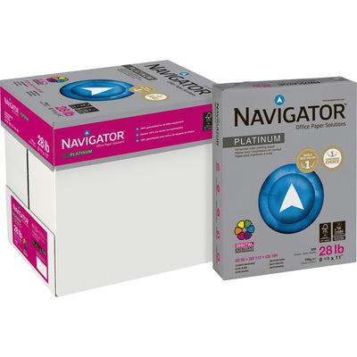 The Navigator Company Navigator Platinum Office Multipurpose Paper - Bright White, 8 1/2" x 11", 5 / Carton, SNANPL1128