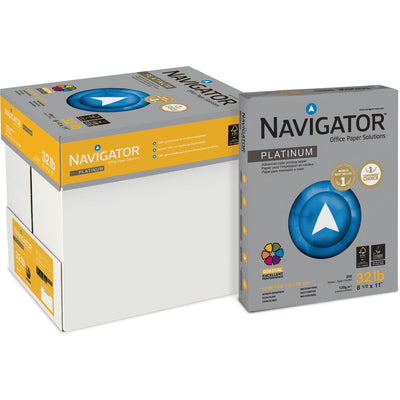 The Navigator Company Navigator Platinum Office Multipurpose Paper - Bright White, 8 1/2" x 11", 8 / Carton, SNANPL1132