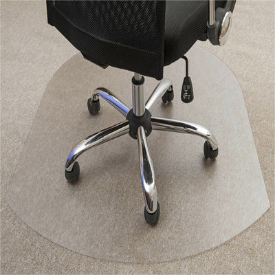 Floortex Polycarbonate Contoured Chair Mat for Carpets up to 1/2" - 39 x 49", Clear, /CT — view 1