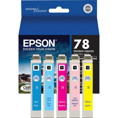 Epson Claria Original Inkjet Ink Cartridge - Cyan, Magenta, Yellow, Photo Cyan, Photo Magenta - 5 / Pack, EPST078920S