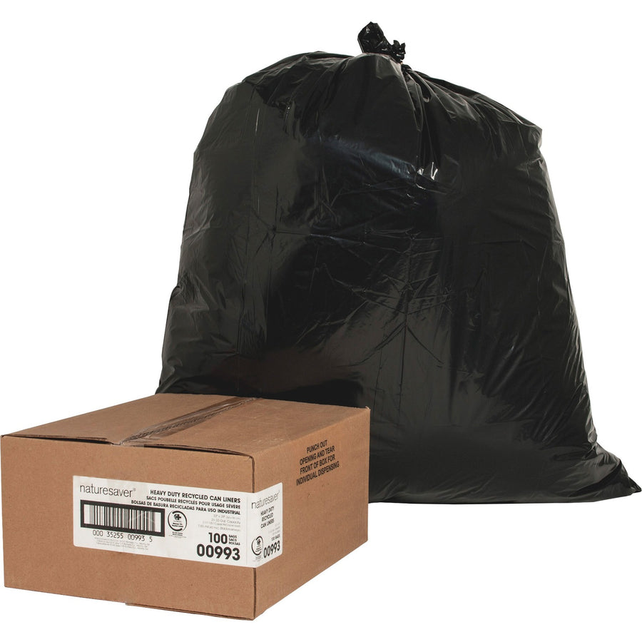 Nature Saver Black Low-density Recycled Can Liners, 1 Carton — view 1