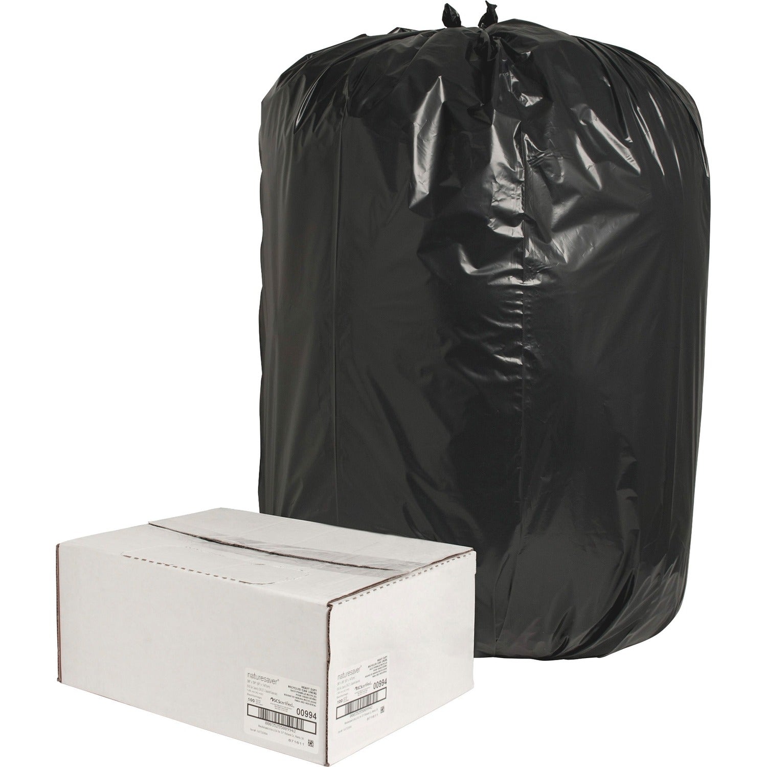 Nature Saver Black Low-density Recycled Can Liners, 1 Carton