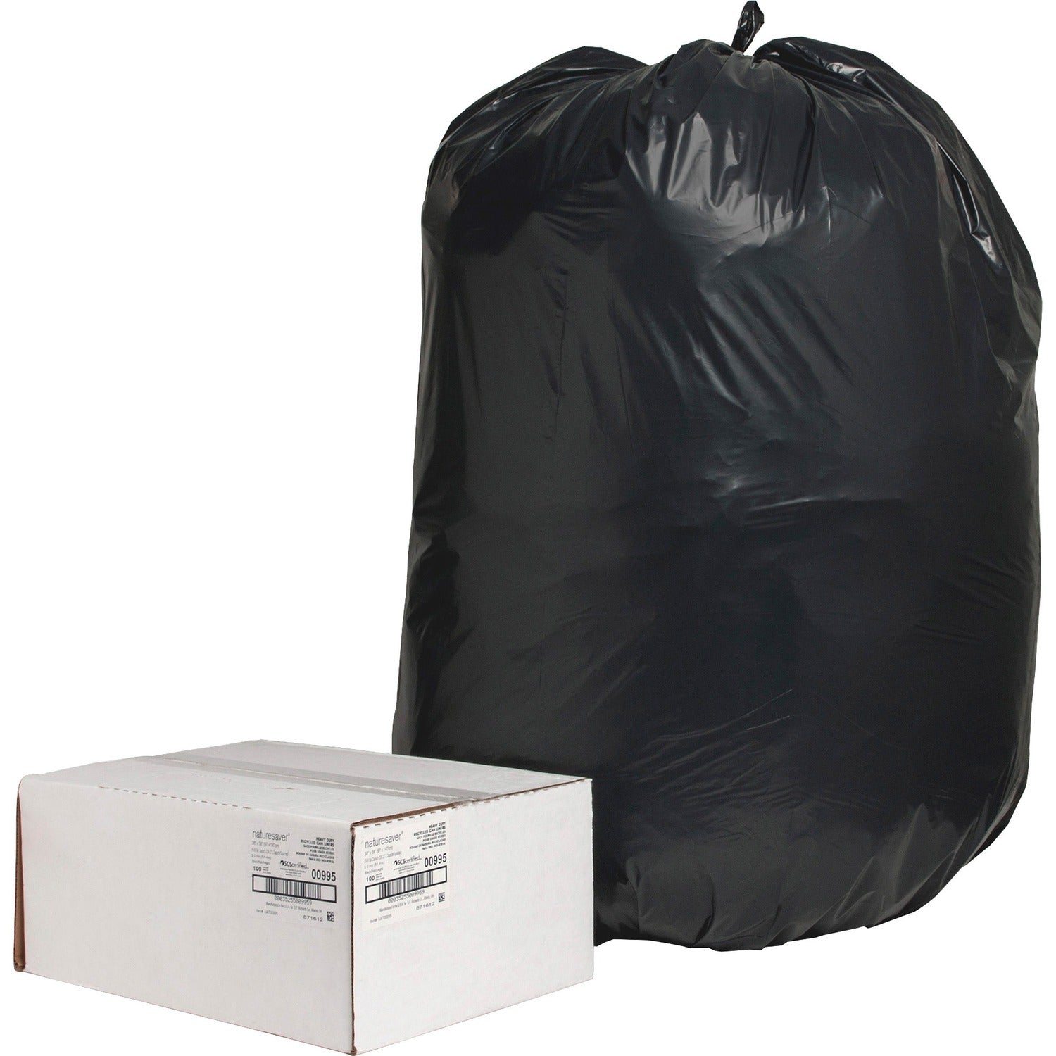 Nature Saver Black Low-density Recycled Can Liners, 1 Carton