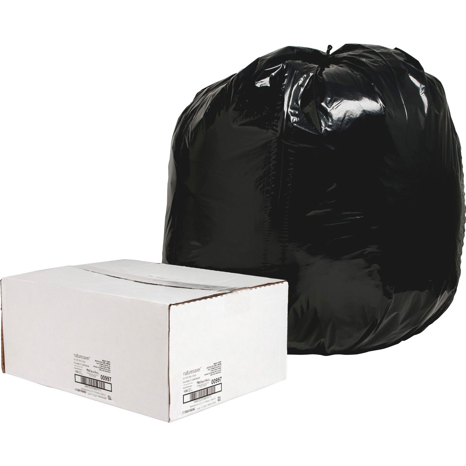 Nature Saver Black Low-density Recycled Can Liners, 1 Carton