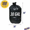 Genuine Joe Heavy-Duty Trash Can Liners, Black, 1 Carton, GJO01532