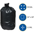 Genuine Joe Heavy-Duty Trash Can Liners, Black, 1 Carton, GJO01533