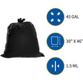 Genuine Joe Heavy-Duty Trash Can Liners, Black, 1 Carton, GJO01534