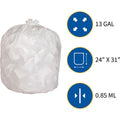 Genuine Joe Heavy-Duty Tall Kitchen Trash Bags, White, 1 Carton, GJO02312