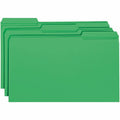 Smead Colored 1/3 Tab Cut Legal Recycled Top Tab File Folder, Green, 8 1/2" Width x 14" Length, 100 / Box, SMD17134