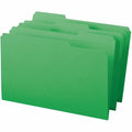 Smead Colored 1/3 Tab Cut Legal Recycled Top Tab File Folder, Green, 8 1/2" Width x 14" Length, 100 / Box, SMD17134