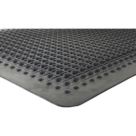 Genuine Joe Flex Step Rubber Anti-Fatigue Mats, Black, GJO70373