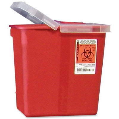 Covidien Sharps Hinged Lid Container, Red, 2 gal, CVDSRHL100990