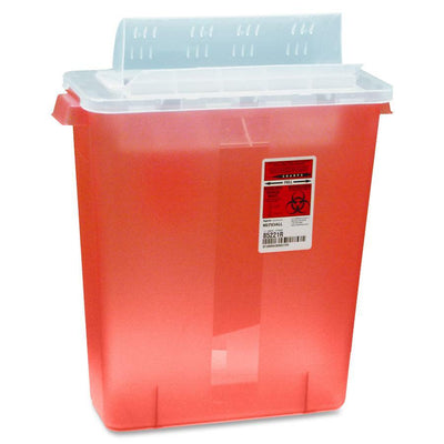 Covidien Transparent Red Sharps Container, 3 gal, CVDSTRT10021R