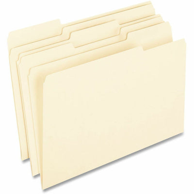 TOPS Pendaflex 1/3 Tab Cut Legal Recycled Top Tab File Folder, Manila, 8 1/2" Width x 14" Length, 100 / Box, PFX76520