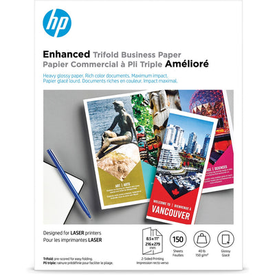 HP Trifold Brochure Paper - White, 8 1/2" x 11", 1 Pack, HEWQ6612A