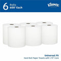 Kimberly-Clark Kleenex Hard Roll Paper Towels with Premium Absorbency Pockets, White, 6 / Carton, KCC50606