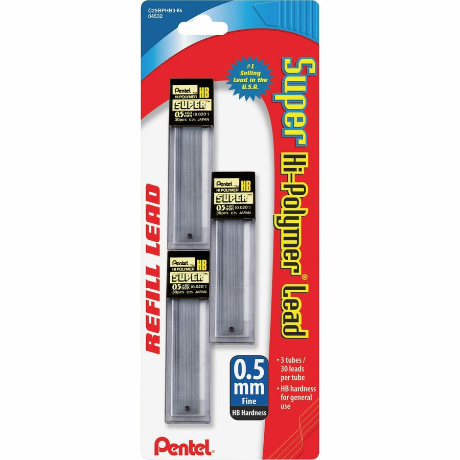 Pentel Super Hi-Polymer Leads, 0.5 mm, 1 Pack — view 1