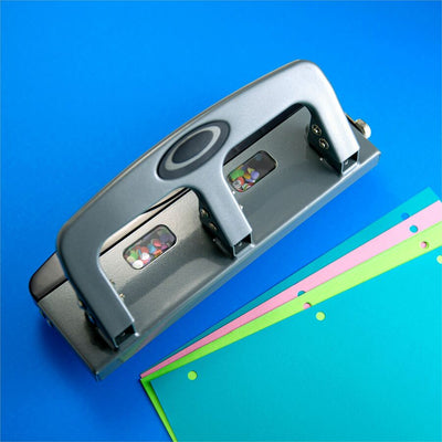 Officemate Deluxe 3-Hole Punch, Silver, OIC90102